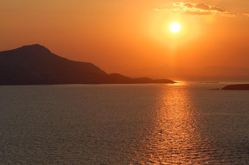 Cap sounion coucher de soleil