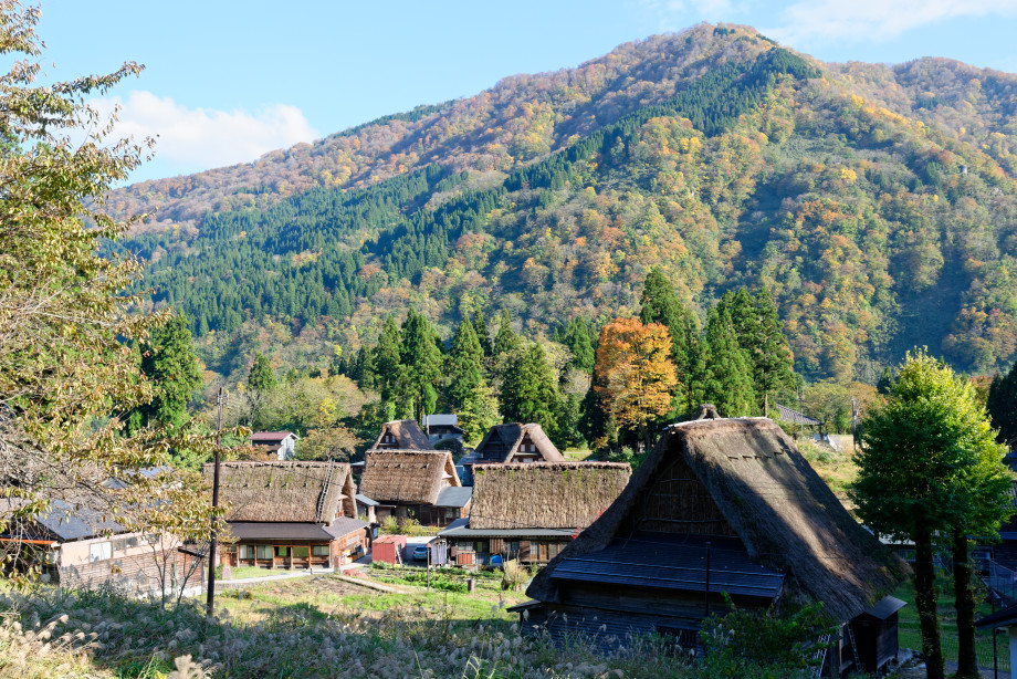 Vue du village Ainokura Gassho-Zukuri