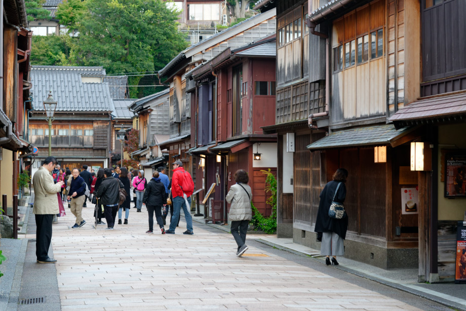 Rue quartier Higashi Chaya à Kanazawa