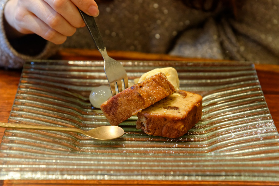 dégustation d'un cake à kyoto