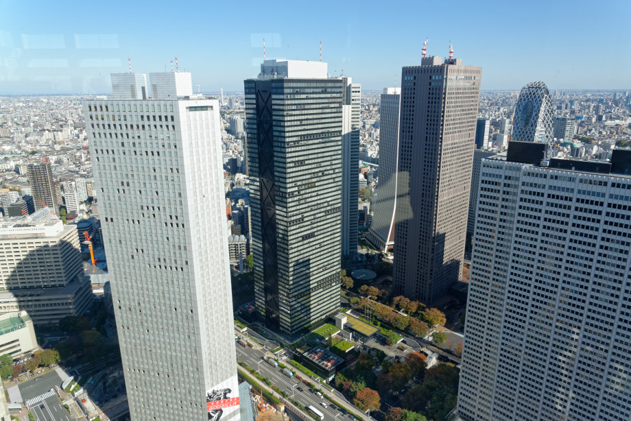 Vue de la tour du gouvernement à Tokyo