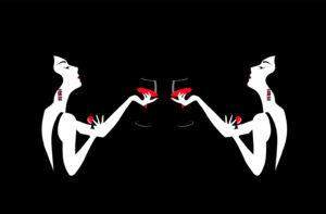 Illustration deux femmes qui dégustent un vin